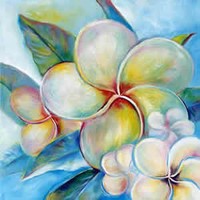 FRANGIPANI PAINTING FINE ART PRINT GOOD FENG SHUI | eBay