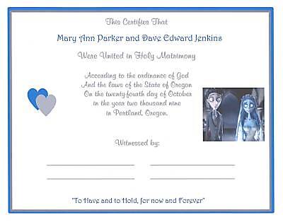 Corpse Bride Wedding Favors and Supplies