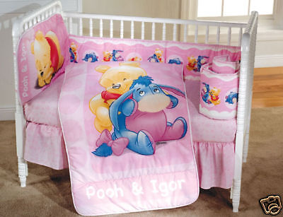Winnie  Pooh Twin Bedding Sets on New Winnie The Pooh Pink Crib Bedding Set 5 Pieces