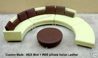 4PC NEW MODERN ROUND SECTIONAL MINT LEATHER SOFA S506MT