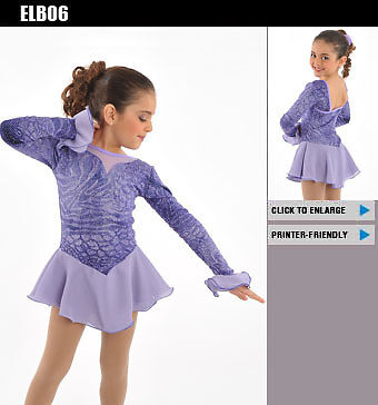 STUNNING SIXO LILAC PURPLE ICE SKATING SKATE DRESS CHILD SIZE (8 10 