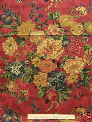 TPSA FLORAL ON BURGUNDY COVINGTON 5TH AVE fabric  