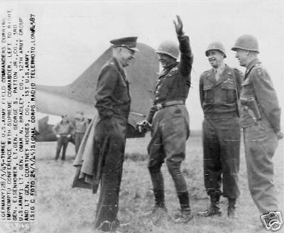 WWII Gen Eisenhower Gen Patton, Bradley, Hodge 1945  