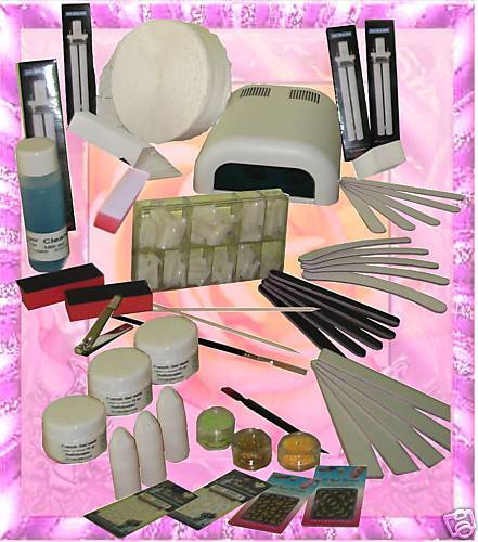 Kunstnaegel Nagelstudio Nagelmodellage Set UV Manicure Kuenstliche