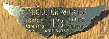 Hell On Wheels Badge Indian Chopper Triumph Knucklehead  