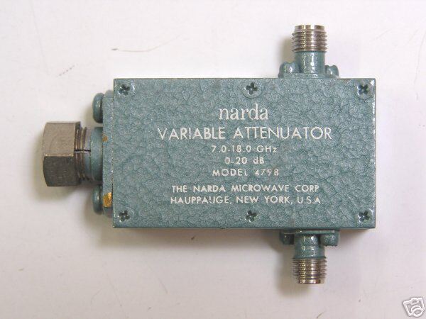 Narda 4798 Level Set Attenuator, 0 20 dB, 7 18 GHz  