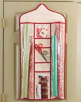 Canvas Over The Door Hanging Gift Wrap Organizer New