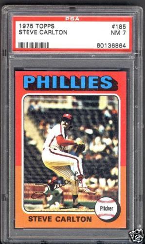 Steve Carlton Phillies 1975 Topps PSA 7 Card #185  