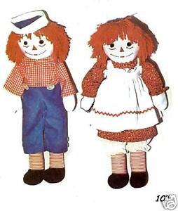 Vintage McCall&apos;s UNCUT(2531) Raggedy Ann and Raggedy Andy Stuffed