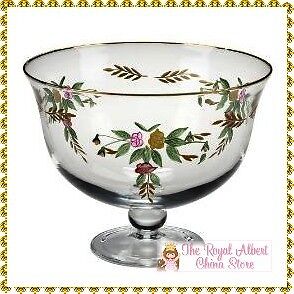 ROYAL ALBERT **OLD COUNTRY ROSE** GLASS COMPOTE** 22KT
