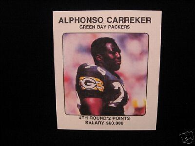 1989 Alphonso Carreker Packers NFL Franchise Game Card