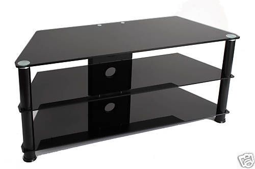 BLACK GLASS 30 to 50 LCD PLASMA DLP GLASS TV STAND  