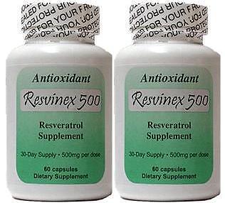 RESVERATROL ULTRA DOSE Resvinex 500 mg   2 Bottles  