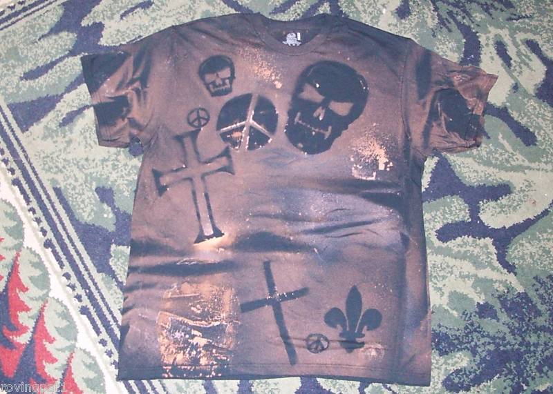 736 Garage Grunge DIY Sublimation Cross Peace T Shirt X  