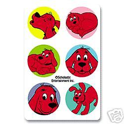 Clifford The Big Red Dog 36 mini stickers Party Favors  