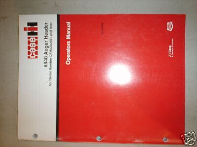 CASE IH 8840 AUGER HEAD HEADER OPERATORS MANUAL  