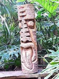 Wassup TIKI STATUE #101 Palm Tree Hawaiian Carving Art  