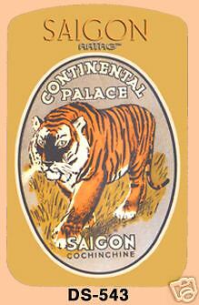 Saigon Tiger Viet Nam Jungle Luggage Tag Vintage Art  