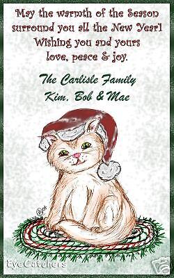Custom Christmas Holiday Cat Kitten Greeting Cards  