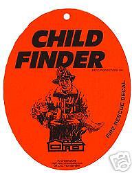 CHILD FINDER FIRE RESCUE SIGN RESCUE SIGN & SUCTION CUP  