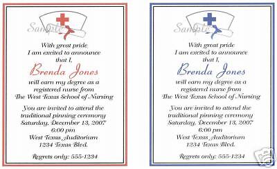 20 Custom Graduation Invitations/Nursing/Nurse/Hat  