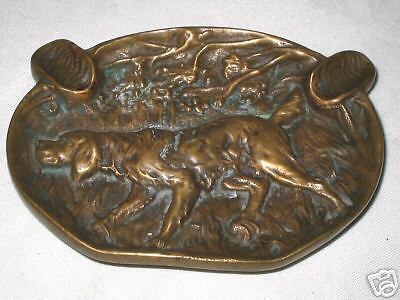   HUNTING DOG ASHTRAY PLAQUE TOBACCO FISHING SPORT HUNT ART SMOKING