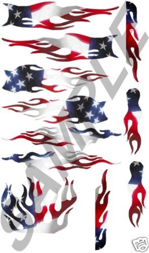 24 1/25 PATRIOTIC FLAMES DECAL SHEET #1 CUSTOM MODEL  