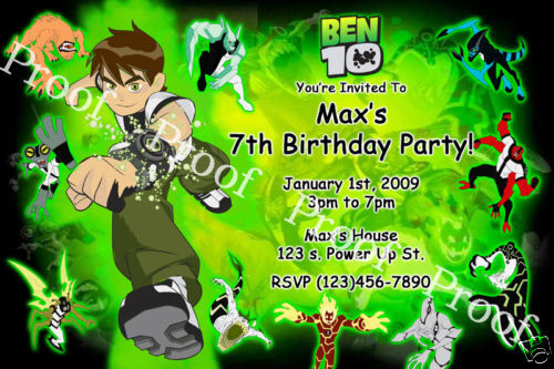 Ben 10 Invitation   Digital File  