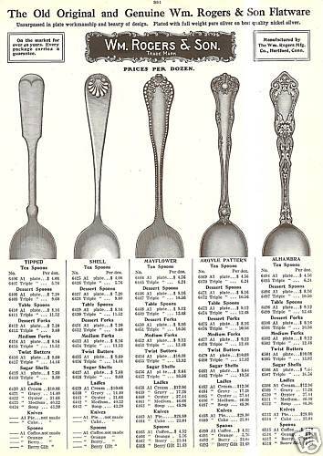 WILLIAM ROGERS & SON FLATWARE ANTIQUE 1910 CATALOG AD  