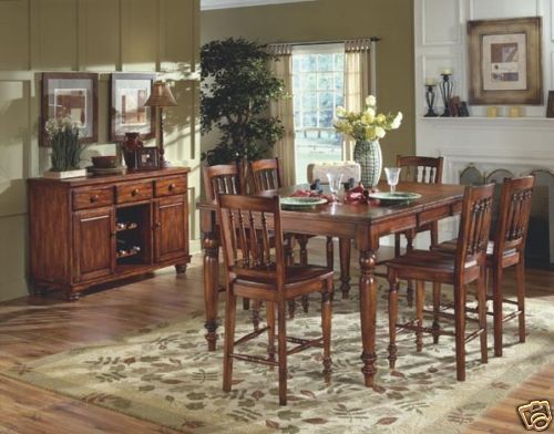 CHERRY PUB BAR KITCHEN DINING ROOM TABLE FURNITURE SET  