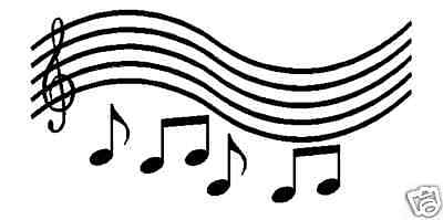 Wall Lettering Music Staff With Notes Vinyl Decal NEW  