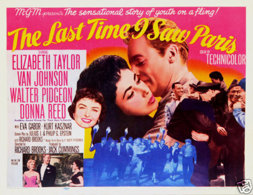 The Last Time I Saw Paris Orig Movie Poster PB HS NM  