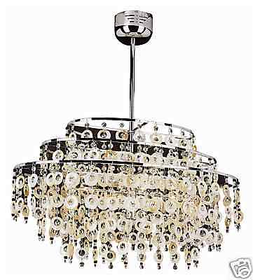 LRG CRYSTAL & SHELL oval modern chandelier  