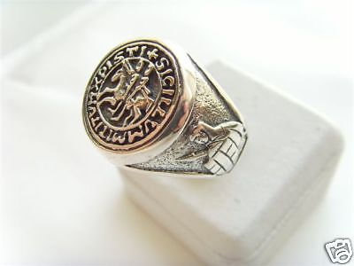 SILVER 925 THE SEAL OF KNIGHTS TEMPLAR RING