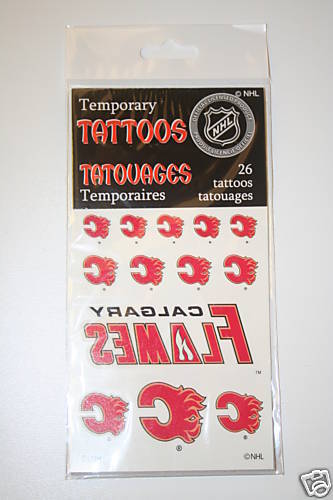 CALGARY FLAMES 26 TEMPORARY TATTOOS HOCKEY NEW  