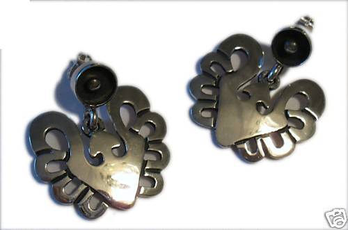 MargotTaxco 950 Silver Butterfly Mexico Earrings Repro  