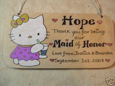 KITTEN COVEN HELLO KITTY Bridesmaid PERSONALISED sign  