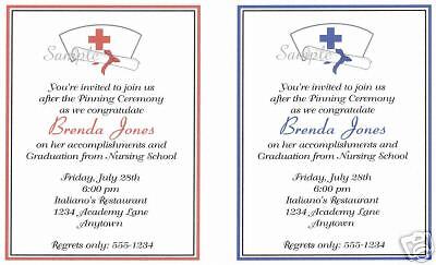 20 Custom Graduation Party Invitations/Nursing/Nurse  