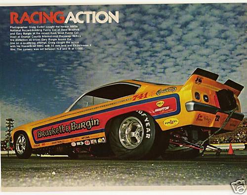 RARE 1973 Braskett Burgin Funny Car Photo