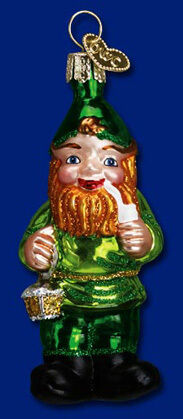 Old World Christmas LUCKY LEPRECHAUN Glass Ornament  