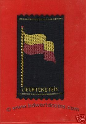 TOBACCO SILK c.1920 LIECHTENSTEIN FLAG RARE 2.5x1.5  