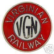 VIRGINIAN RAILWAY VGN RAILROAD LOGO PIN BADGE  