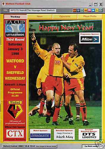 Littlewoods FA Cup 3rd Round Watford v Sheffield Wednesday  