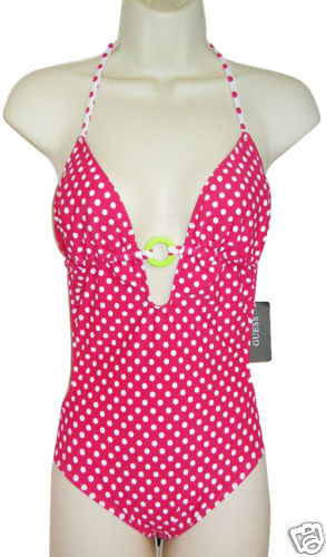 Guess Spotlight Cut Out 1 PC Swimwear Pink Small NWT  