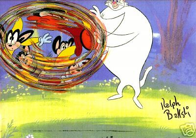 MIGHTY MOUSE ANIMATION PROD CEL SIGNED RALPH BAKSHI  