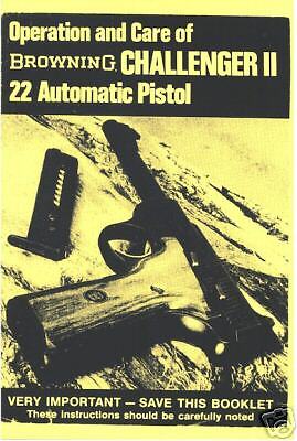 Browning CHALLENGER 2 Semi Automatic Pistol Gun Manual  