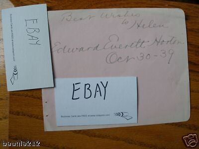 Edward Everett Horton Signed Autograph Book Pink Page