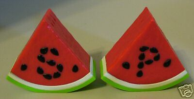 AVON PLASTIC WATERMELON SALT AND PEPPER SHAKERS  