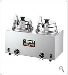 Server 81220 Twin FS Topping Warmer w/ Ladles  