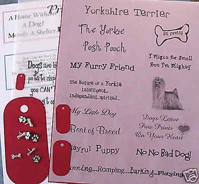 Scrapbook YORKSHIRE TERRIER Dog Kit Words LOT 15 SMDTS  